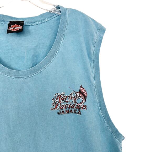 Harley Davidson Jamaica Blue Tank Top Sz XXL - Picture 4 of 8